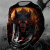 Men's Long Sleeve T-shirt Winter 3D Animal Print T Shirts Street Fashion Wolf Pattern Tops Tees Oversized Men's Clothing
