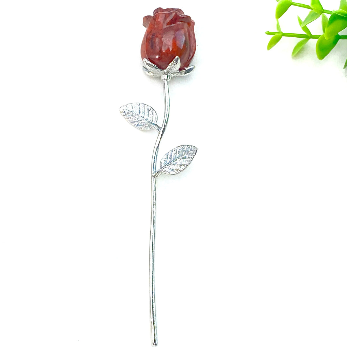 1PC Crystal Carved Rose Flower,Excellent Gifts,Ideal for Valentine's Day,Mother's Day,Graduation Gift,Home Decor Accent