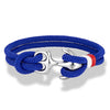 MKENDN Creative Contrast Double Strand Anchor Bracelets Men Women Nautical Survival Rope Bracelets Stainless Steel Anchor Buckle