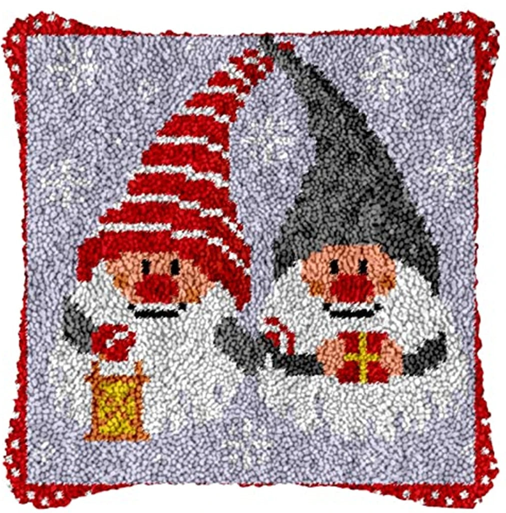 Winter Christmas Latch Hook Kits Smyrna Pillowcase Knot Pillow Package Animal Latch Hook Set For Needlework Embroidery Cushion