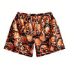 Premium 3D Printed Men's Hawaiian Shorts - Ultra Casual Skull Graphic for Summer Vacations and Sport Running
