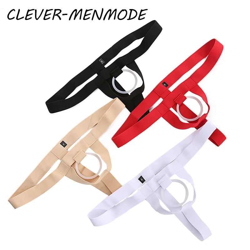 Men's Sexy Thong Exotic Hollow Out Lingerie Open Crotch Bottomless Underwear Penis Ring Panties Jockstrap Hombre