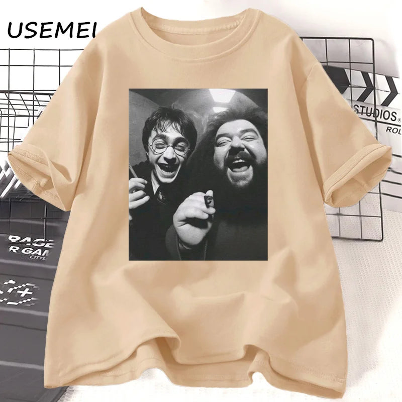 Harry Potter Hagrid Funny T Shirt Smoking