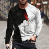 Fashion Jesus Cross Pattern T Shirt For Men 3D Lion Print Long Sleeve T-shirt Hip Hop Trend Vintage Clothes Oversized Cotton Top