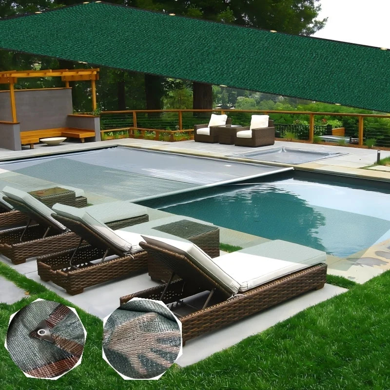 Poolside Awning - Dark Green - Waterproof and Sun - Proof Material, Suitable for Use Around the Pool, Blocking Uv Rays to Protec