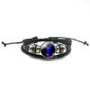 New Men 12 Constellation Black Braided Leather Bracelet Punk Style Zodiac Sign Multilayer Weave Wrap Bracelet For Birthday Gifts