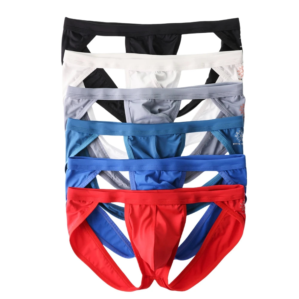 BRAVE PERSON Mens Underwear Jock Straps Thongs Stylish and Sexy Butt-exposing Briefs Gay Underwear Male Panties