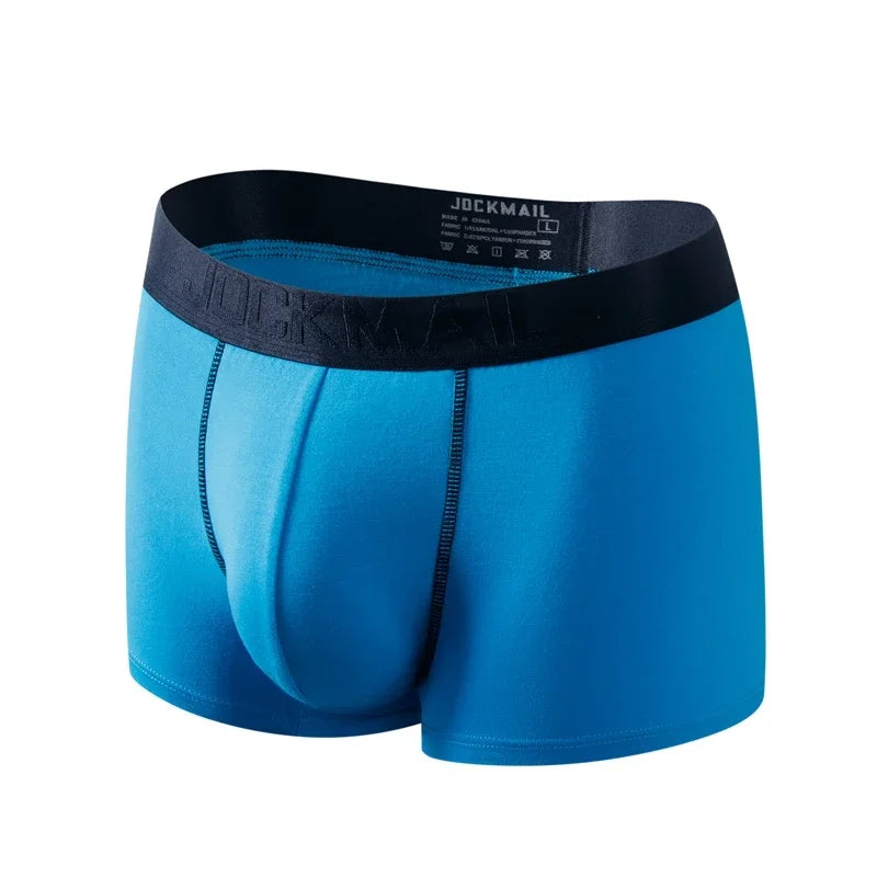 JOCKMAIL Sexy Men Underwear Boxers Shorts Modail Cuecas Boxers Mesh U convex pouch design calzoncillos slip Gay Underwear