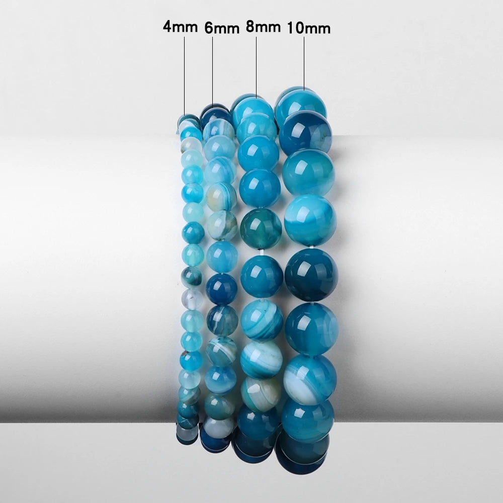 4 6 8 10 MM Beads Bracelet Natural Stone Stretch Bracelets