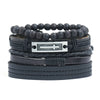 Modyle Multi-layer Gothic Leather Bracelet Set Punk Viantage Wings Charms Handwoven Bracelets for Men Jewelry Gifts