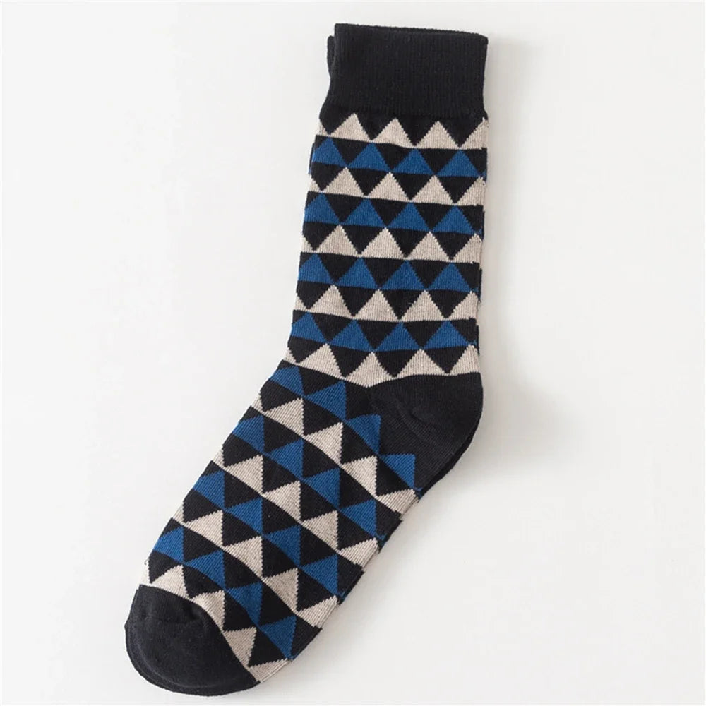 Colorful Stripes Art Socks For Men's Winter Fashion Rainbow Stripe Zebra Pattern Business Crew Unisex Dropship