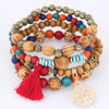 DIEZI Ethnic Bohemian Multicolor Crystal Beads Strand Bracelets Women Men Heart Tree Of Life Charm Bracelet Pulseira Feminina