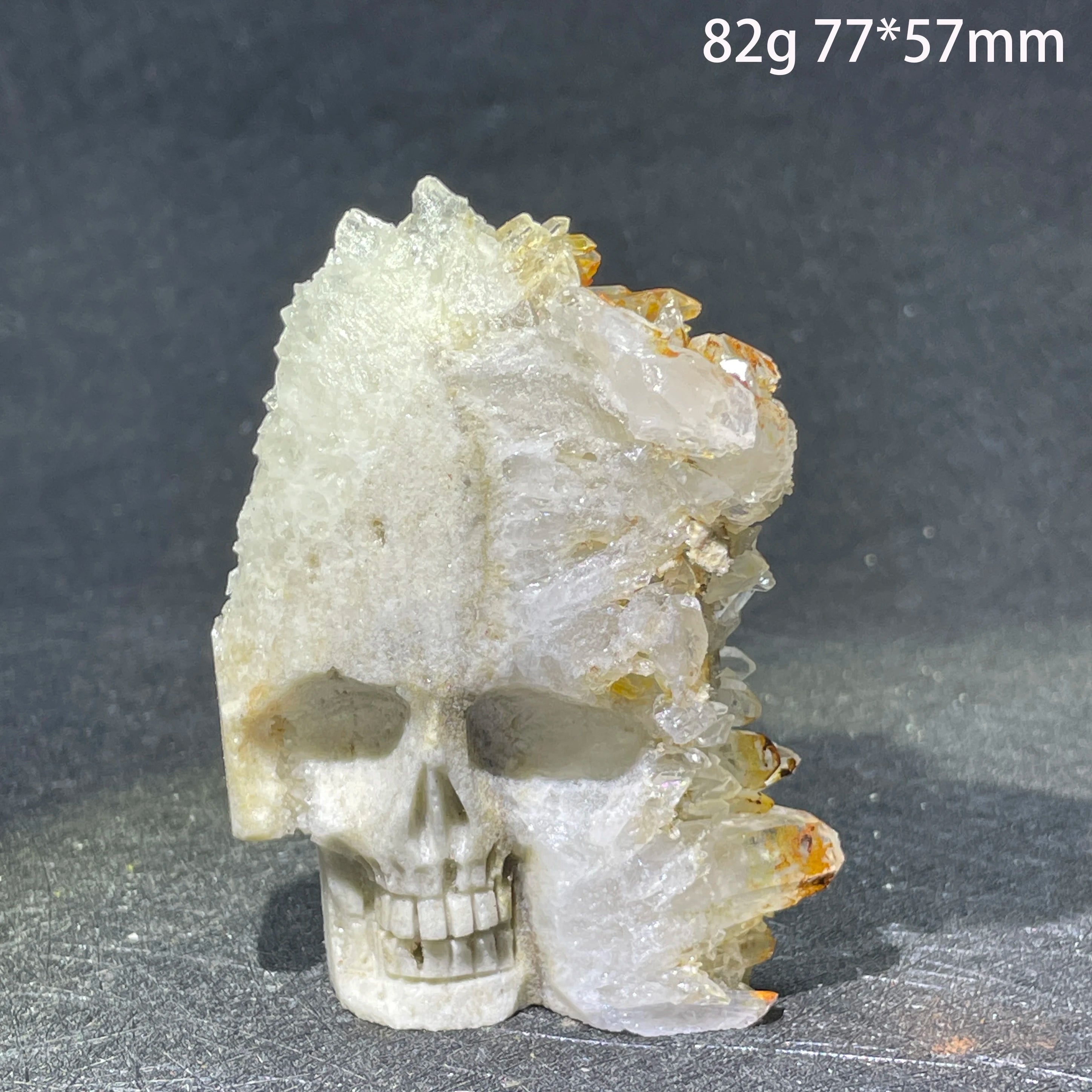 Natural Crystal Carving Skull Stone Clear Quartz Cluster Polished Rock