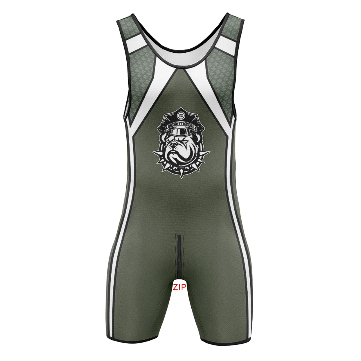 Men's Singlet Zipper Front Back Dog Man Play Bodysuits