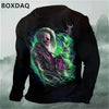 Horror Skulls Style Men T-Shirts Spring Autumn Long Sleeve Rock Skull 3D Print Street Hip Hop Male Tees 6XL Big Size Casual Tops