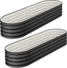 2 Pcs 4.5x2x1ft Oval Raised Garden Bed, Galvanized Raised Beds,Open-Ended Base Metal Raised Planter Beds,Garden Bed Outdoor