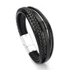 Trendy  Leather Bracelets Men Stainless Steel Multilayer Braided Rope Bracelets For Male Bracelets Jewelry Pulsera Hombre