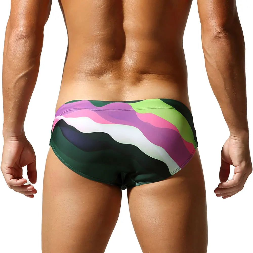 SEOBEAN Men's Swim Shorts Low-Waist Quick-Dry