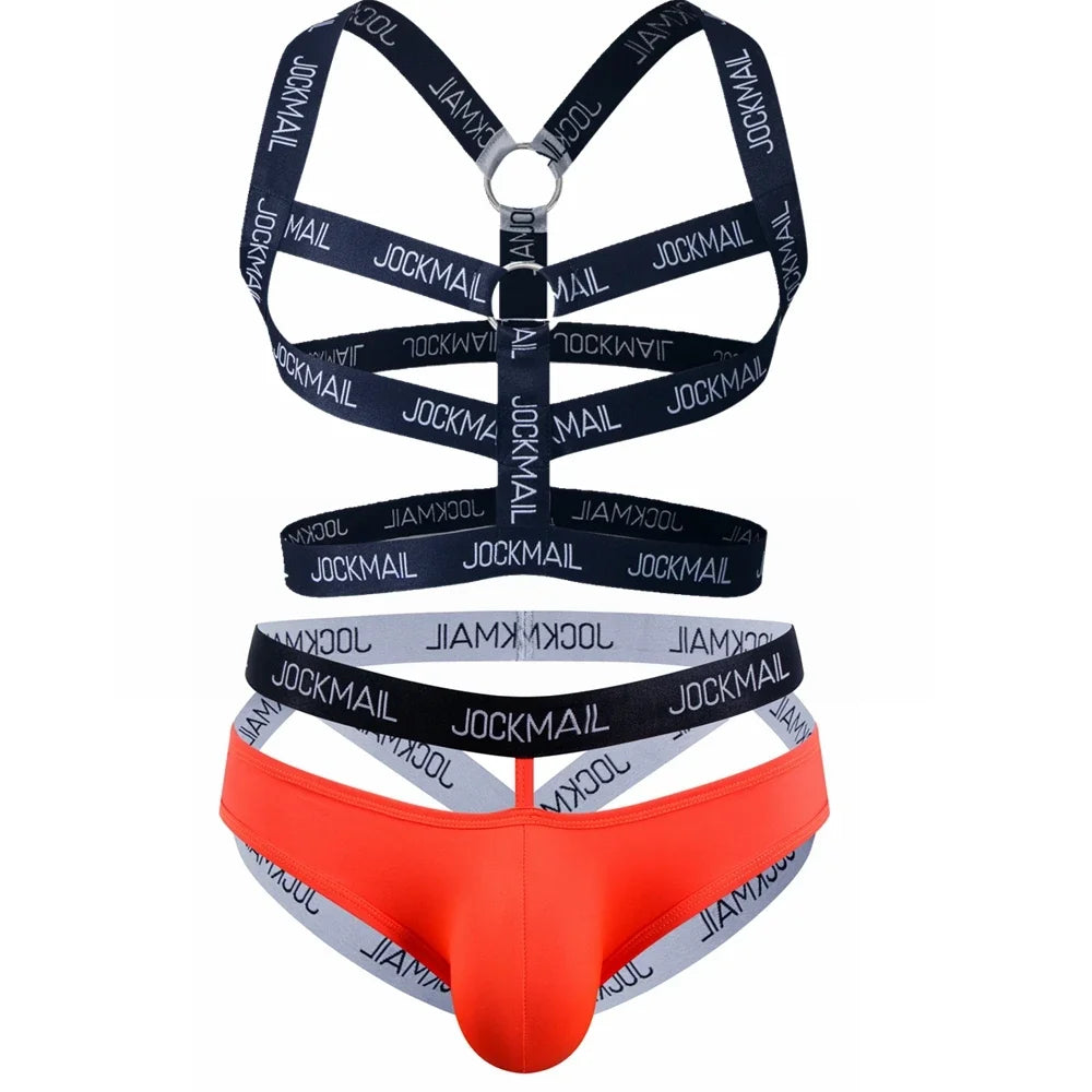 Sets Men Body Bondage Lingerie Sexy Harness Bodysuit and Jockstrap Gay Underwear Mens Lingerie Sissy Panties Costume Hombre