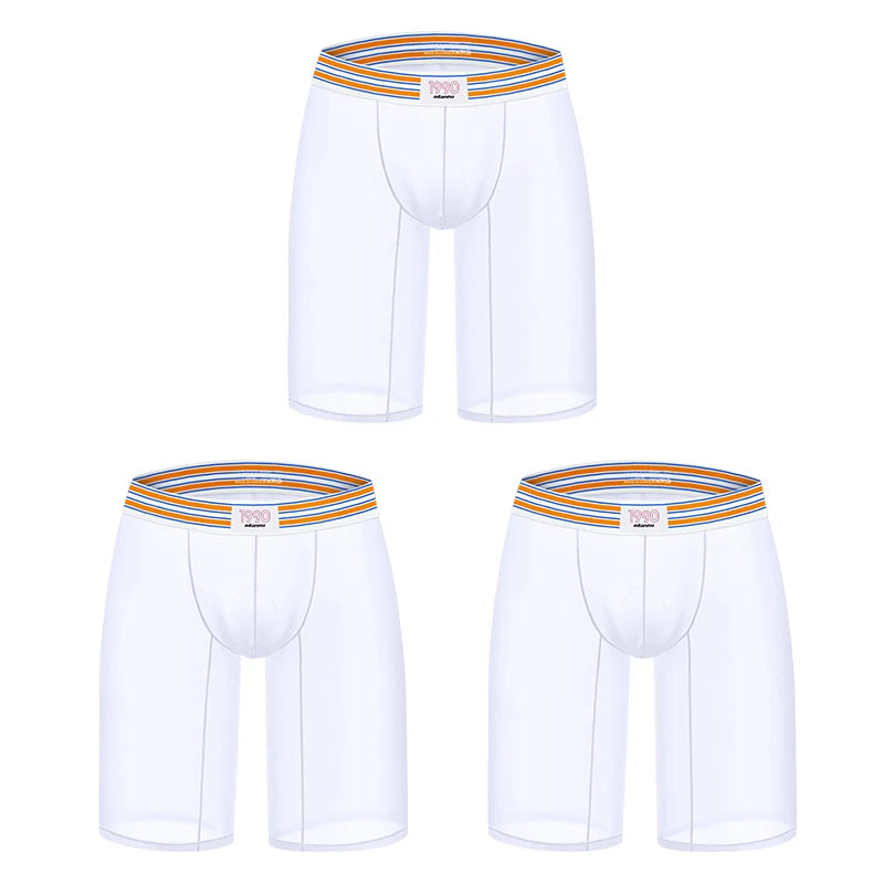 1/2/3PCS Men's Ice Silk Boxers Transparent Boxers 0.01 Ultra-thin Fabric See Through Underpants Seamless Underwear Boxer Shorts