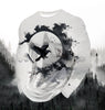 Men's Fashion Printed Round Neck Long Sleeve Party Autumn Sports Leisure Pullover Men 3D Flying Eagle Printed Loose Sports Top