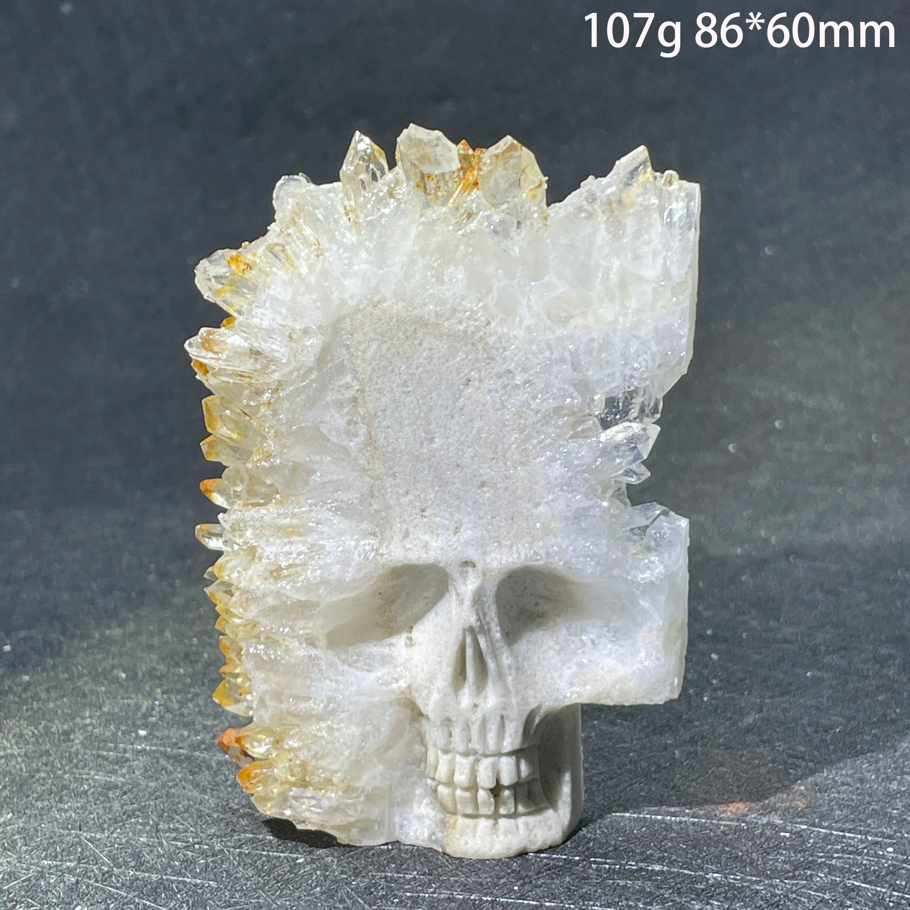 Natural Crystal Carving Skull Stone Clear Quartz Cluster Polished Rock