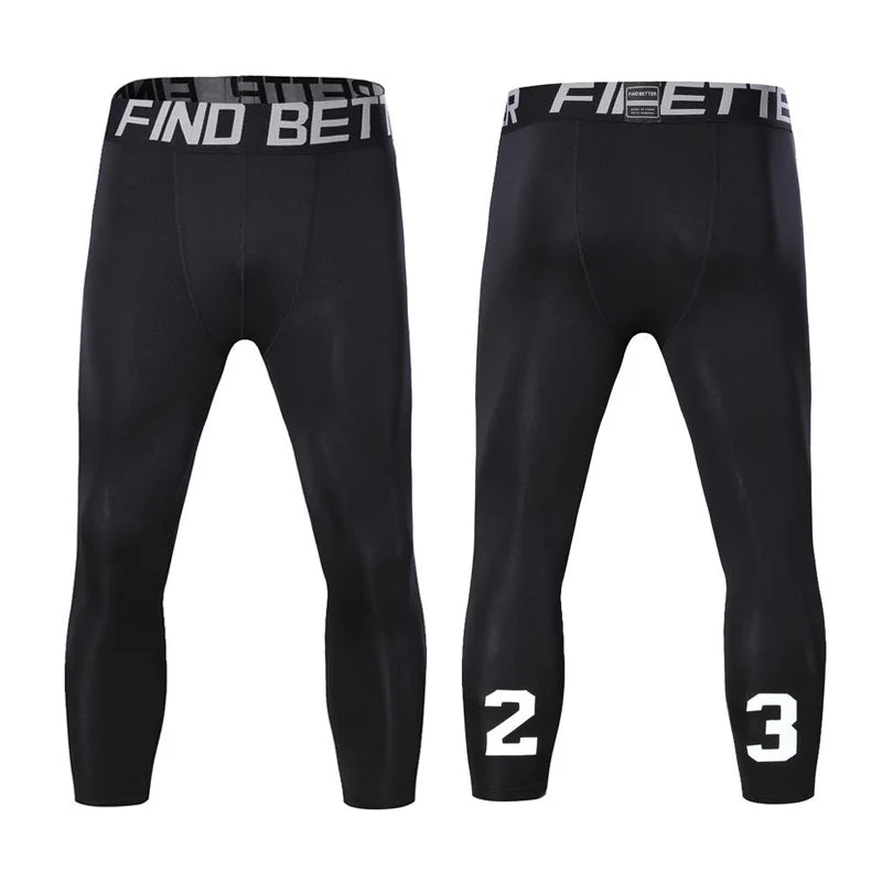 Sports Fitness Pants Men Gym Shorts Workout Tights