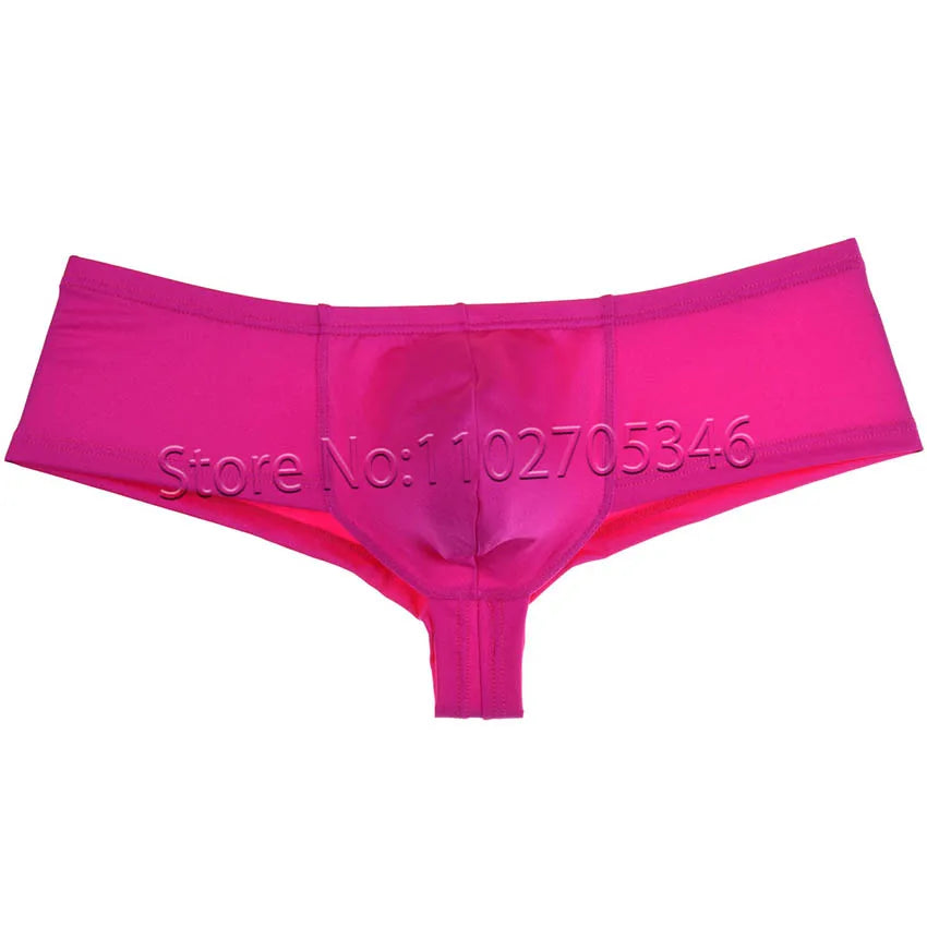 Men's Mini Boxers Underwear Spandex Beach Micro Trunks Bulge Pouch Posing Male Bikini Brief Sexy Sissy Pants Low Rise Underpants