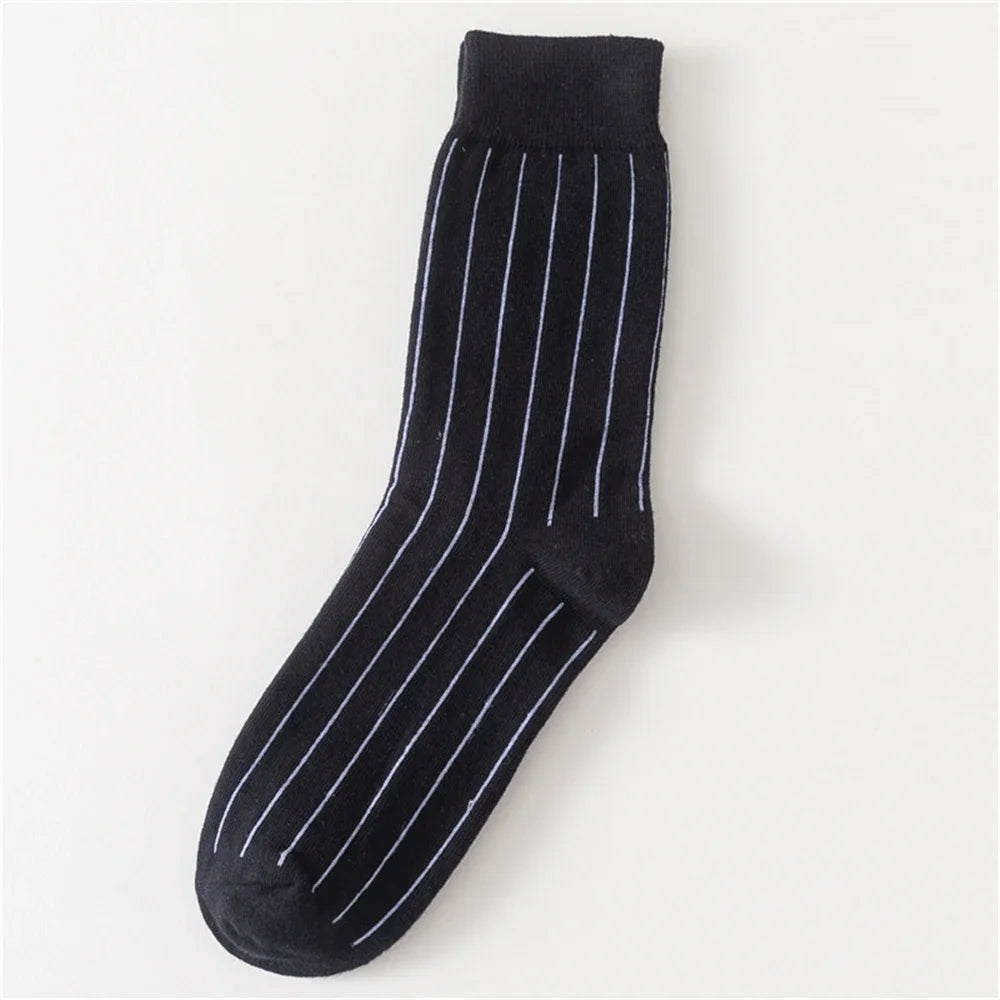 Colorful Stripes Art Socks For Men's Winter Fashion Rainbow Stripe Zebra Pattern Business Crew Unisex Dropship