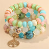 DIEZI Ethnic Bohemian Multicolor Crystal Beads Strand Bracelets Women Men Heart Tree Of Life Charm Bracelet Pulseira Feminina
