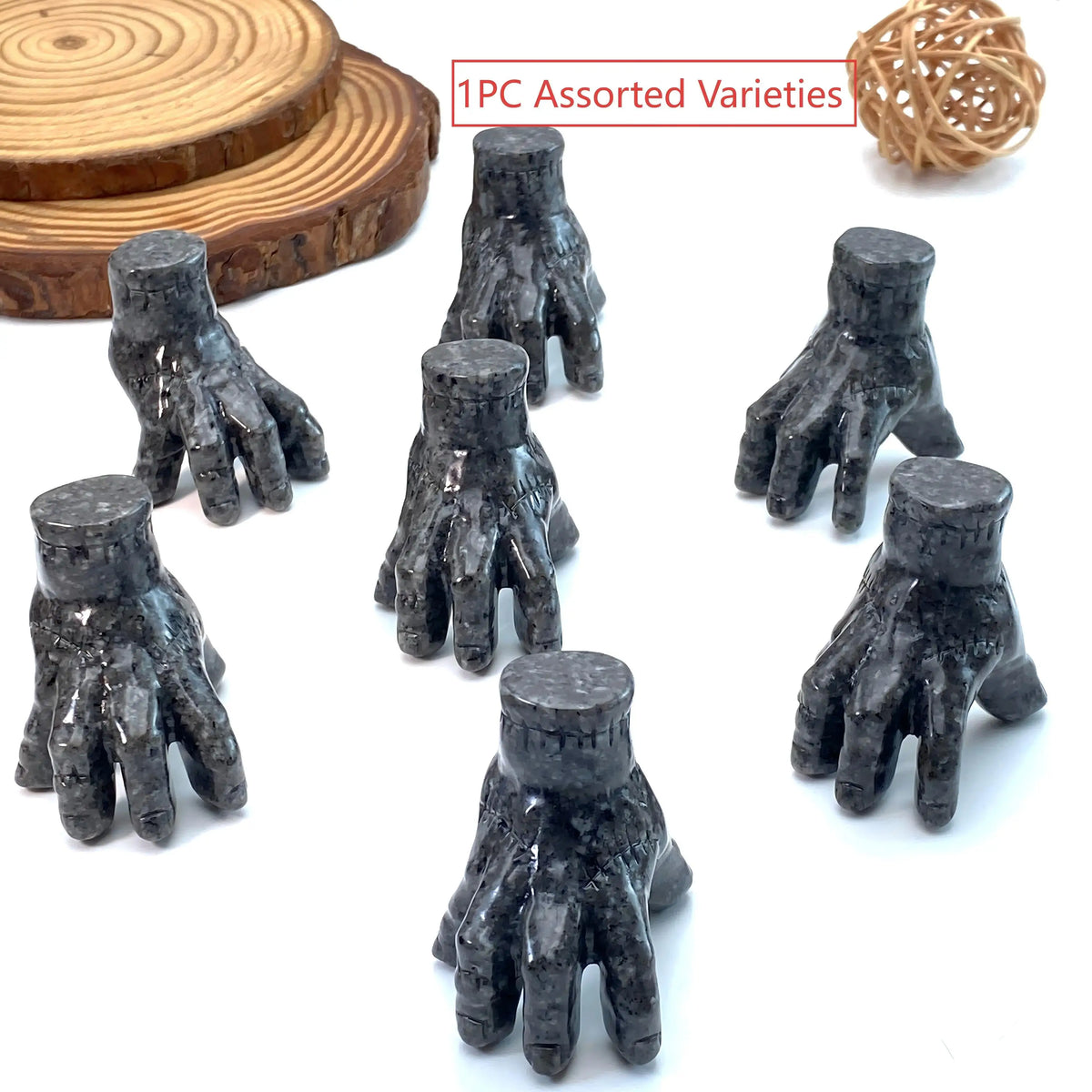 1PC Yooperlite Ghost Hand Carving-UV Fluorescent,Ideal for Halloween,Easter,Graduation Gift,Home Decoration,Occult Decoration