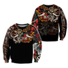 Japanese Mythology Mask Printed Sweatshirt Men's Clothes Harajuku Street Pullover Top 3D Printed Mysterious Culture Sweatshirts