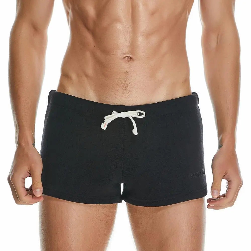 SEOBEAN Men's Pajamas Shorts Sleep Bottoms Boxer Shorts Homewear Underwear Mens Gym Fitness Drawstring Shorts for Man