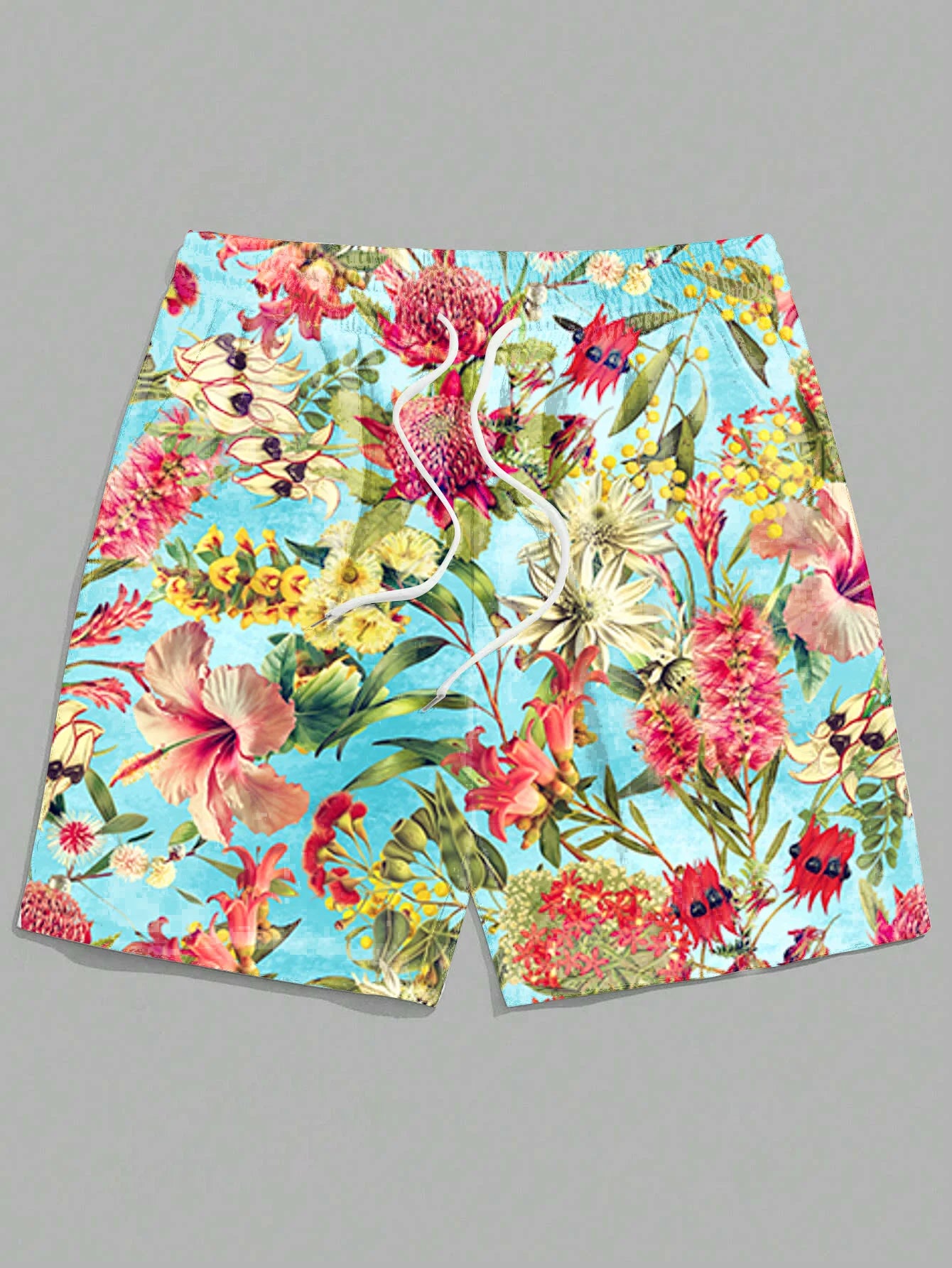 3D-Printed Men's Resort Shorts - Ultra-Vivid Tropical Paradise Prints with Palm Trees & Exotic Flowers