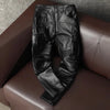 Men’s Luxury PU Leather Moto Biker Pants – High-Waist Slim Fit Designer Streetwear | European Style Pencil Pants