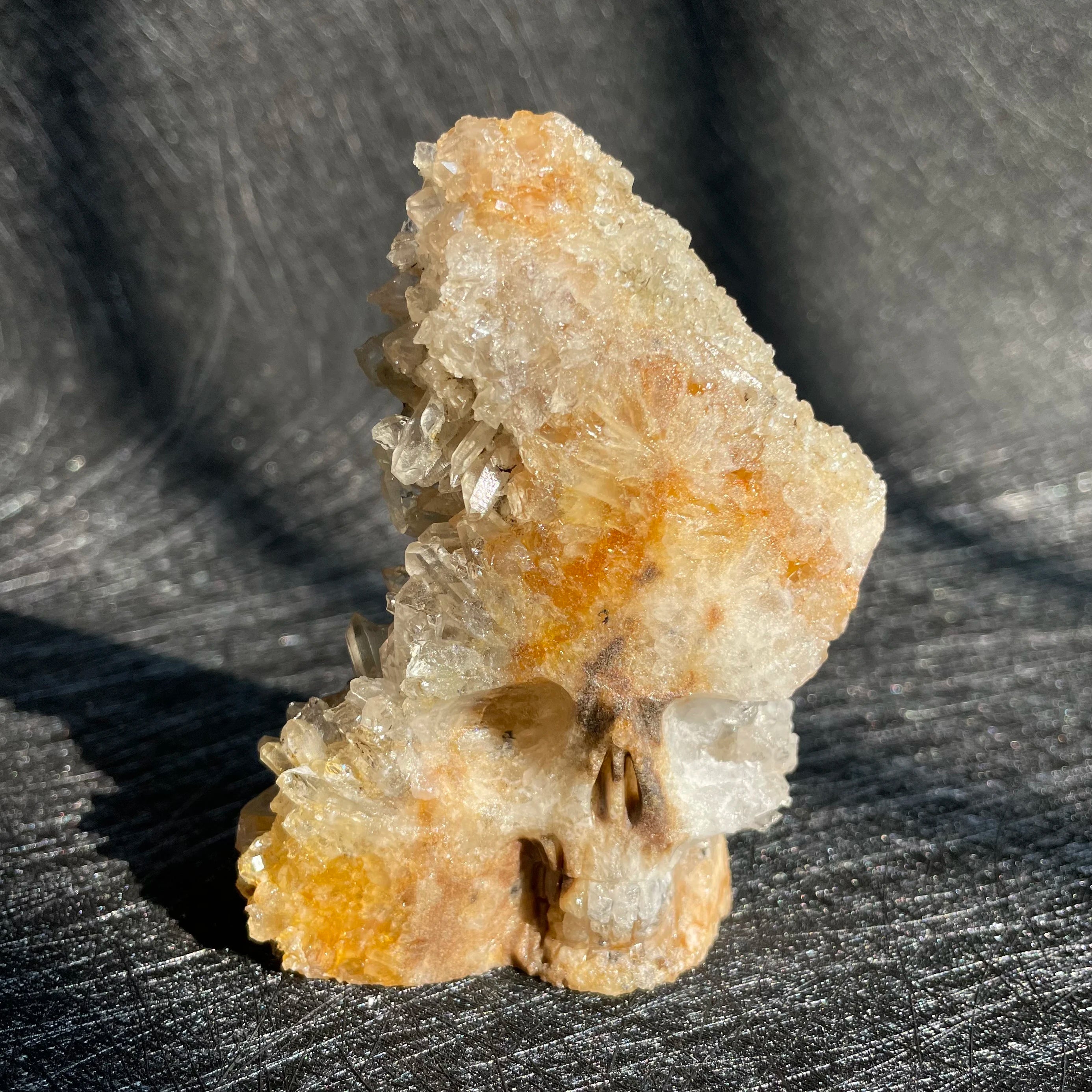 Natural Crystal Carving Skull Stone Clear Quartz Cluster Polished Rock
