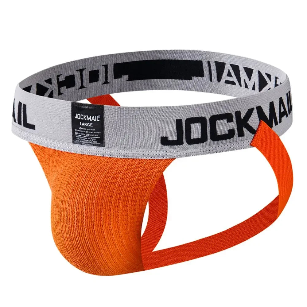 Sexy Men Underwear Brief Underpants Rainbow Stripes Men's Jockstrap Bikini Slip Men's Tanga Hombre Gay String Thong Breathable