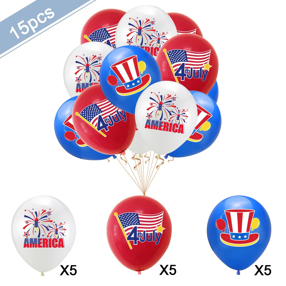 Independence Day Party Supplies American Flag Tableware USA Plates, Cups, Napkins, Forks, Spoons For 4th Of July USA Party Decor