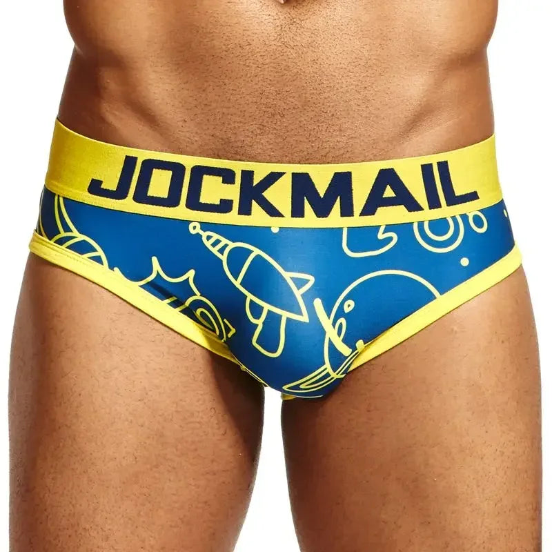 JOCKMAIL Sexy Mens Underwear Briefs Printed Panties Calzoncillos Hombre Slip Calcinhas Cuecas Underwear Nylon Fast Dry