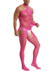 New Sexy Halter Men Fishnet Bodystockings Women Erotic Lingerie Open Crotch White Crotchless Teddies Bodysuit Underwear Costumes