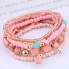 Bohemian Beads Charm Bracelets & Bangles for Women Fashion Love Feather Tassel Bracelet Multilayer Bracelet Femme 2024New