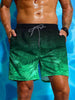 Men's Hawaiian 3D Gradient Palm Tree Pattern Beach Shorts Quick Dry Outdoor Leisure Sports Shorts Fashion Men's Shorts
