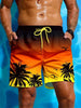 Vintage Plant 3D Printed Board Shorts Mens Palm Graphic Short Pants Summer Hawaiian Breathable Swim Trunks Kids Loose Ice Shorts
