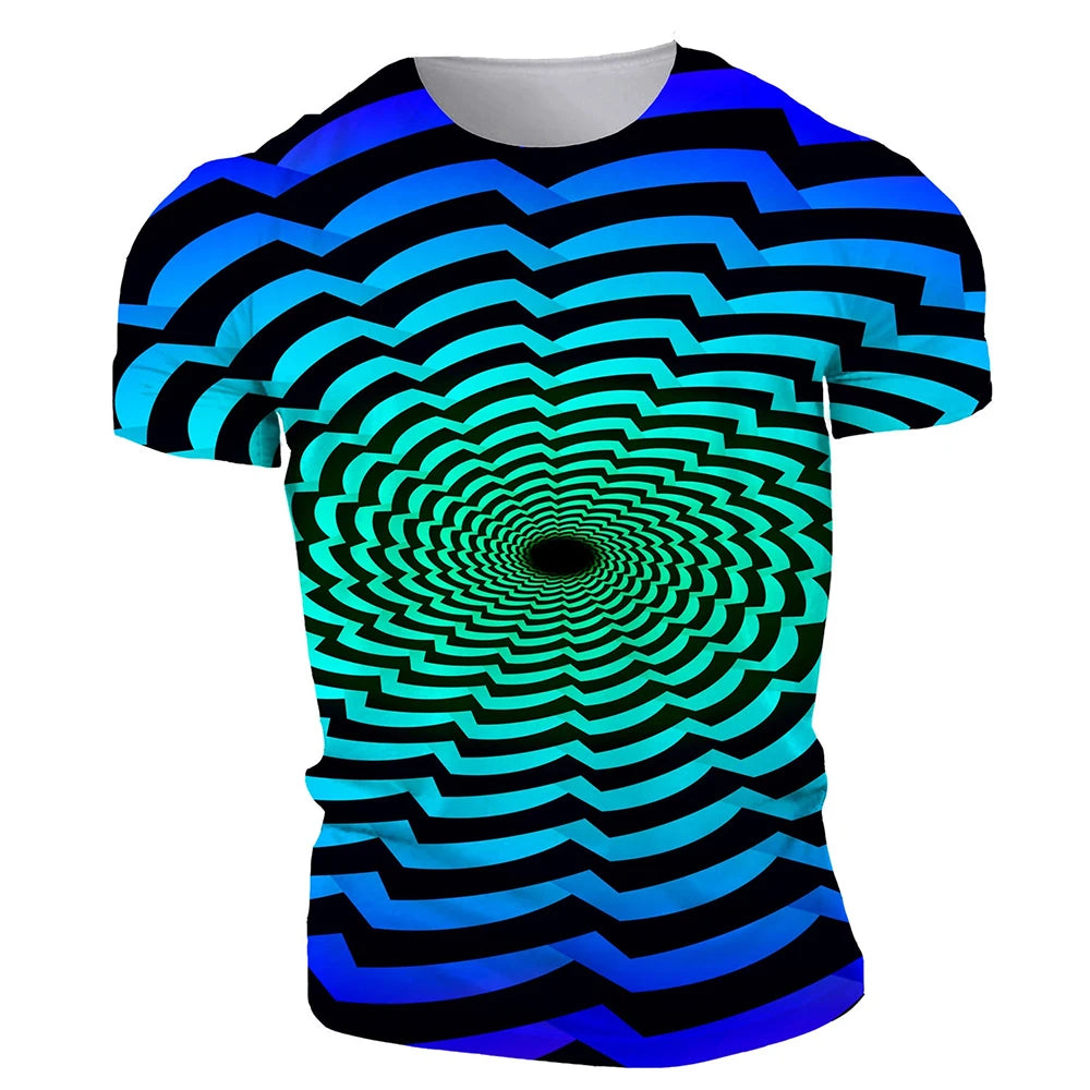 Fashion Art Creation Hipster 3D Printed T-shirt Vertigo Hypnosis Personality Fun Fashion Short Sleeve