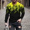 Retro Flame Series 3D Print Summer Men's O-Neck T-shirt Casual Long Sleeve T-Shirt Oversized Pullover Fashion Trend Men Clothing