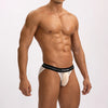 Cross-border men's striped single-layer translucent underwear, thin low-rise ice silk briefs GT407
