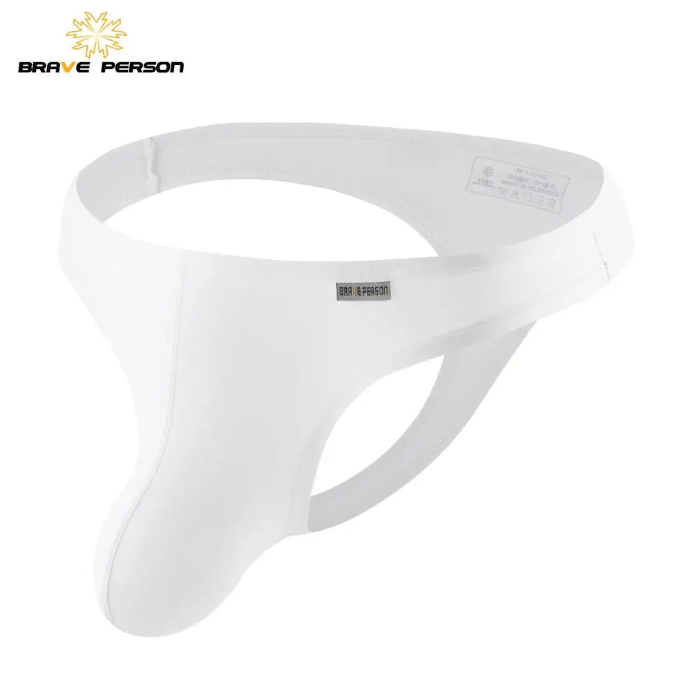 BRAVE PERSON Men's Sexy Underwear Men Briefs Bikini Thongs Thin Breathable U Convex Big Penis Pouch Design Low Waist Underpants