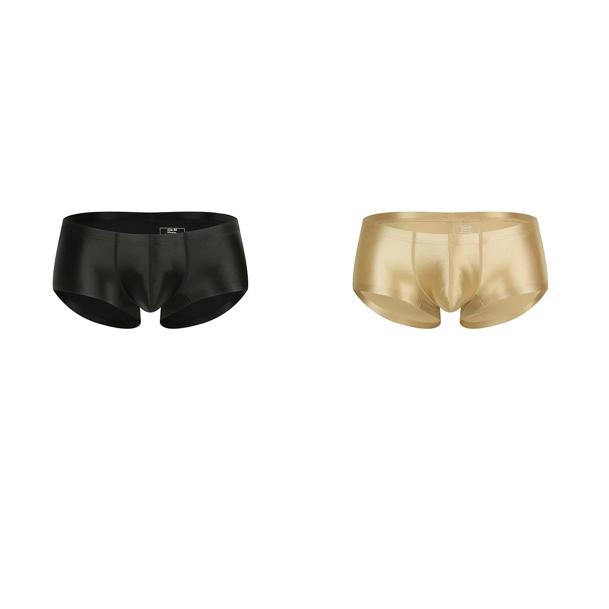 Men's Underwear Solid Color Shiny Silk-Smooth Boxer Shorts Low-Rise U-Cut Underpants