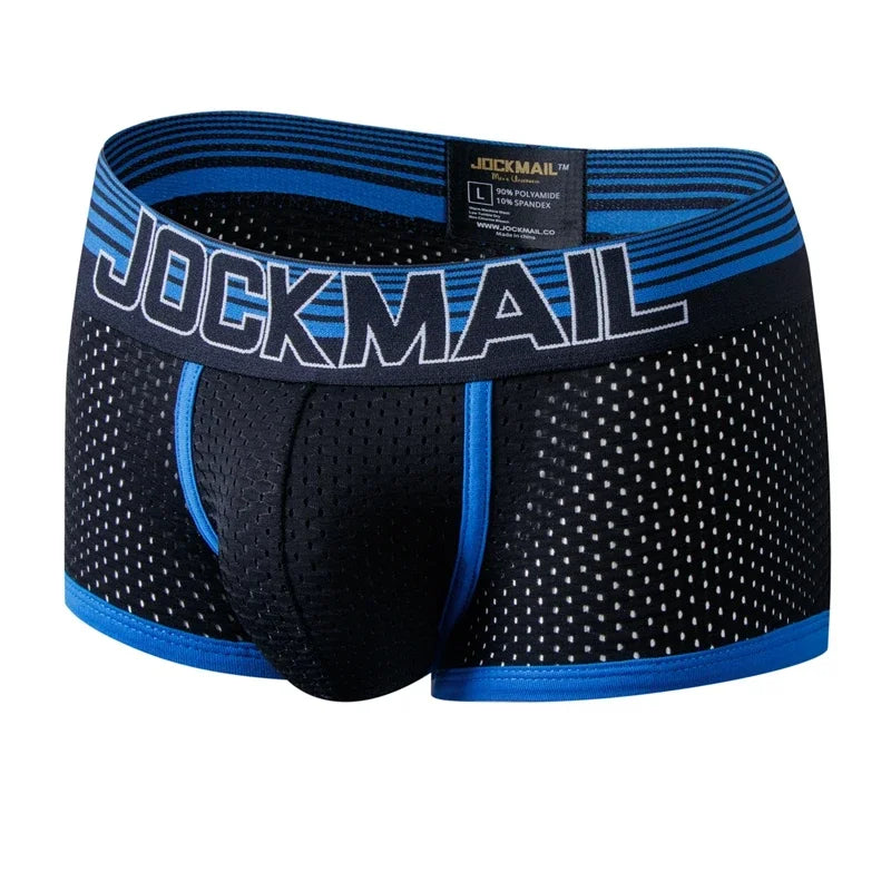 JOCKMAIL Mens Boxer Sexy Underwear Soft  Underpants Male Panties 3D Pouch Boxer Shorts Pants Short Mesh Breathable Quick Drying