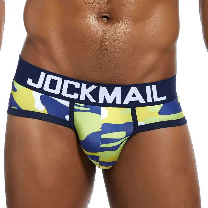 JOCKMAIL Brand Camouflage Printed Men Underwear Yellow
